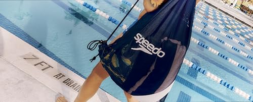 Speedo Drawstring Ventilator Mesh Equipment Bag - color: Speedo Navy/White