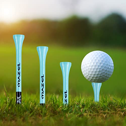 MAZEL Natural Wood/Bamboo Golf Tees 2 3/4 Inch & 3 1/4 Inch,Pack 50 or 120,Reduce Friction & Side Spin,More Stable Golf Tees