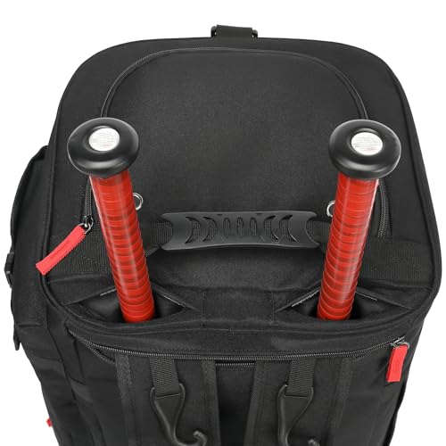 Large Baseball Duffle Bag Softball Backpack for Adult & Youth, 65L Spors Gym Duffel Equipment Bag with Shoe Compartment and Bat Holder, Catchers Gear Bag Fits Batting Mitten, Tball Gear, Helmet - color: Black