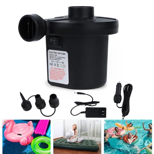Electric Air Pump for Inflatables Air Mattress Pumps Air Bed Pool Air Pump for Inflatables AC/DC Air Inflator Deflator Float Pumps