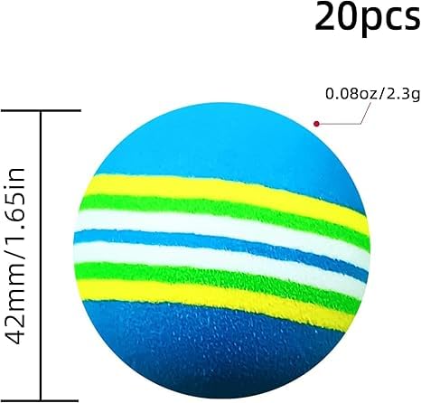 20PCS Golf Practice Balls, EVA Lightweight Sponge Balls for Indoor/Outdoor Golf Training,Adult Golfer Assistive Tools - color: Blue