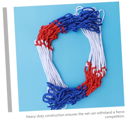 Tricolor Nylon Basketball Net Replacement 4pcs Portable Sturdy Outdoor Basketball Mesh for Competition and Backyard Hoop Use