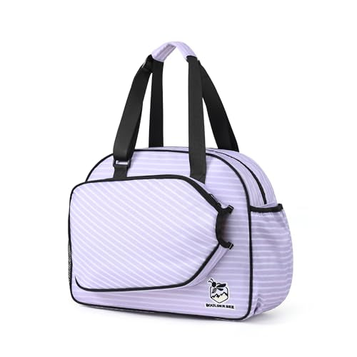 Boulder Bee Pickleball Bags, Premium Pickleball Tote Bag for Girls, Women’s Hand/Shoulder Gym Bag w Water Bottle Holder, with Pickleball Racquet/Paddle Holder