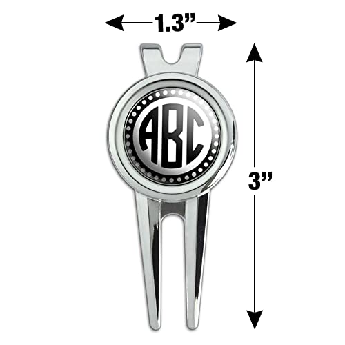 Graphics and More Personalized Custom Golf Divot Repair Tool and Ball Marker - Monogram Circle Font Scalloped Outline | Customize with Your Own Initials