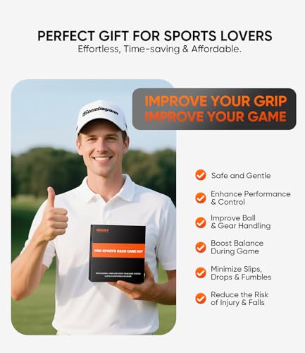Pro Sport Grip Cleaner Kit - Golf Club & Pickleball Paddle Grip Care Set with Spray, Brush & Microfiber Towel - Restores Grip for Baseball, Tennis, Soccer Goalie Gloves - Perfect Sports Gift