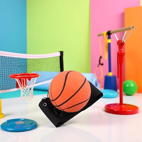 Reaction Training Ball with Adjustable Wrist Strap, Basketball Reflex Trainer, High-Elasticity Rubber, Agility Exercise Equipment