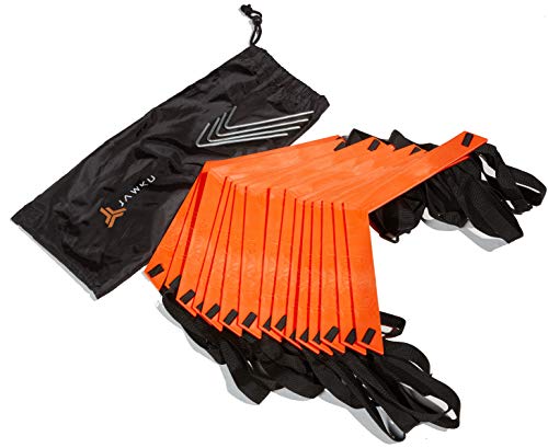 JAWKU Speed and Agility Ladder, Extra Long 21-Foot with 15-Rungs to Improve Balance, Acceleration, Lateral Speed, Change of Direction, and Body Control