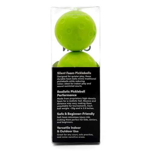 CRBN Pickleball - Quiet Pickleballs – Foam Practice Balls for Silent Play | Realistic Bounce & Feel | Noise-Reducing for HOA, Parks, Indoor & Outdoor Use | Safe for Kids & Wall Drills