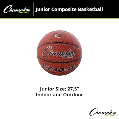 Champion Sports Composite Basketball – Indoor/Outdoor Play – Official, Intermediate & Junior Sizes – Durable Grip & Air Retention - style: Junior, Size 5 (27.5")