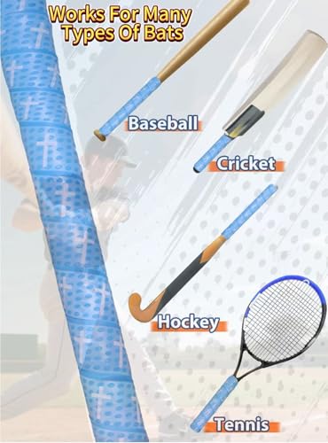 4 Pcs Cross Baseball Bat Grip Tapes, 1.5mm, Precut and Full Adhesive Softball Grip Tape,Non-Slip Baseball Bat Wrap, for Multi-Sport Handles - color: 6 colors
