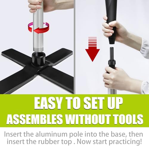 TARUMG Portable Batting Tee for Baseball/Softball, Height Adjustment from 25-47 inches, Heavy Duty Baseball Tee with Detachable Rubber Top, Easy Assembly Hitting Tee for Kids/Youth/Adults - style: Basic&Silver 25“-37”