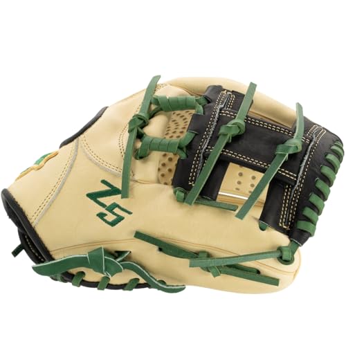 SSK Z5 Craftsman Infield Baseball Glove – 11.25” - 11.5” - 11.75” - 12” – Right & Left Hand Throw - color: Camel/Black/Forest, size: 11.5" - Left Hand Throw