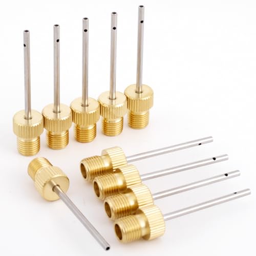 12pcs Ball Pump Needles, Stainless Steel Air Pump Inflation Devices Accessories, Air Inflator Needles Pins for Basketball Football Volleyball- Silver