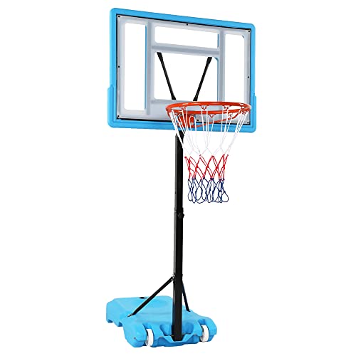 Adjustable Basketball Hoop for Kids & Adults – Portable Basketball Goal with Shatterproof Backboard, Height 115-135cm, Outdoor/Indoor Use, Easy Assembly, Durable Base for Driveway or Backyard