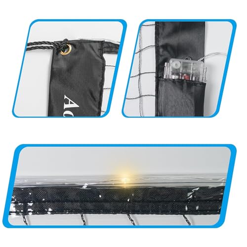 Aoneky Glow in The Dark LED Light Up 32ft Portable Volleyball Net