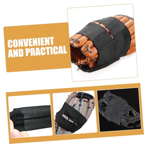 GANAZONO 4pcs Baseball Glove Strap Gloves Wrapping Band Replacement Strap Handed Safety Gloves Baseball Glove Band Glove Fixing Wraps Straps Baseball Catcher Strap Guard Polyester Black