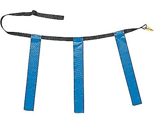 MARTIN Sports DOZEN PACK (12) Adjustable Flag Football Belts; Quick Release, One-Piece Design with 3 Flags (Red, Youth) - color: Blue, size: Youth