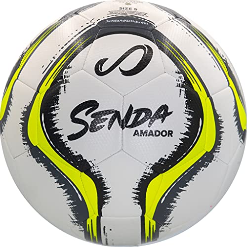 Senda Amador Training Soccer Ball, Fair Trade Certified - color: White/Yellow, size: Size 4 (Ages 8-12)