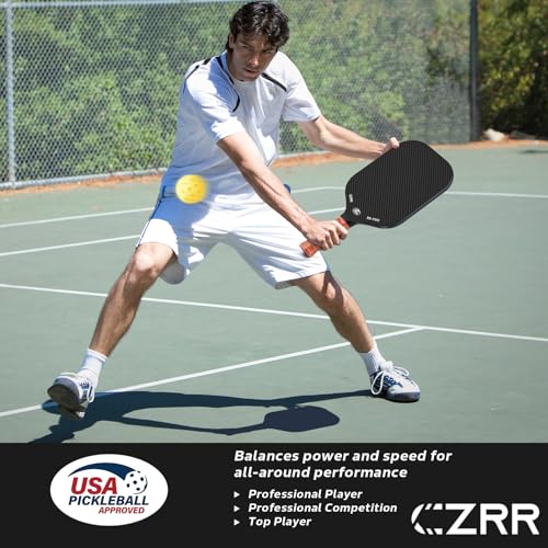 Pickleball Paddle, USA Pickleball Approved, 3K Raw Carbon Fiber Surface (CFS) High Grit & Spin, with 16MM Polypropylene Honeycomb Core, Ideal for Novice and Professional Players - style: 16MM