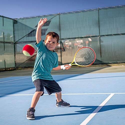 17" Kids Tennis Racket Best Starter Kit for Kids Age 4 and Under with Shoulder Strap Bag and Mini Tennis Racket Toddler Tennis Raquet - color: 17 inch Yellow