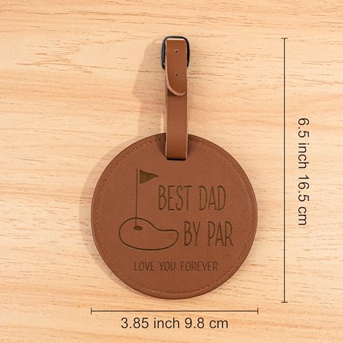 Best Dad by Par - Personalized Wooden Golf Tee Holder, Fathers Day & Birthday Gift for Coach, Grandpa, Uncle - color: Brown-(For Dad)