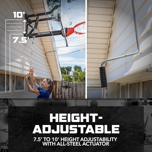Silverback NXT 54" Wall Mounted Basketball Hoop, Indoor / Outdoor Basketball Hoop with QuickPlay Design - color: Blue-Black