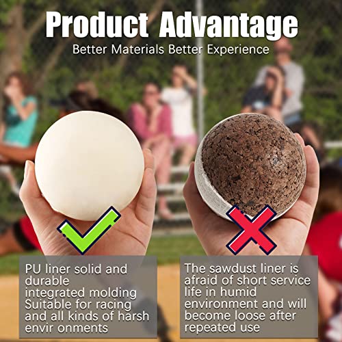 GKK 11 InchSoftballs 4 Pack Sports Practice Slow Pitch Official Size and Weight Softball Autograph Softball Training Ball for Games, Soft Toss, Batting, Fielding, Hitting, Pitching