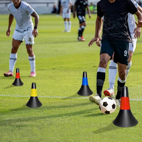 TNZMART 9 Inch Plastic Soccer Cones, Flexible Sports Training Agility Cones for Football Basketball Speed Drills Practice
