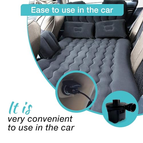 Electric Air Pump,Portable Quick-Fill Air Pump, Air Mattress Pump with 3 Nozzles for Inflatable Boat, Air Mattress Beds,Swimming Ring.Compatible with Home and car Adapter by Inscool (110V AC/12V DC)