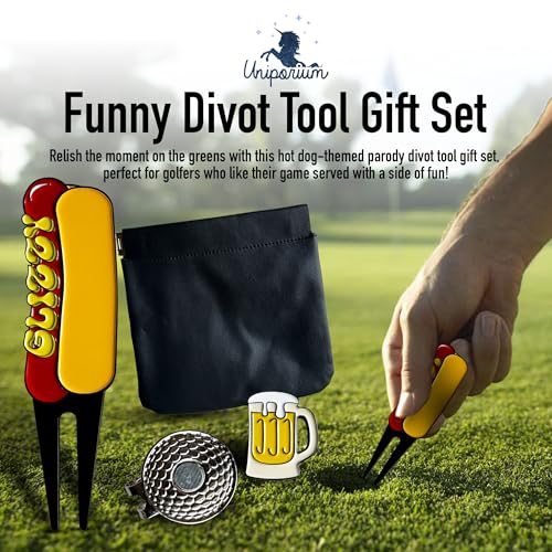 Golf Divot Tool Gift Set – Magnetic Divot Tool, Ball Marker, Hat Clip, & Case Made in USA from Durable Rust-Free Material for Easy Ball Marking, Repairing Divots, and Perfect Golf Gifts - color: Glizzy