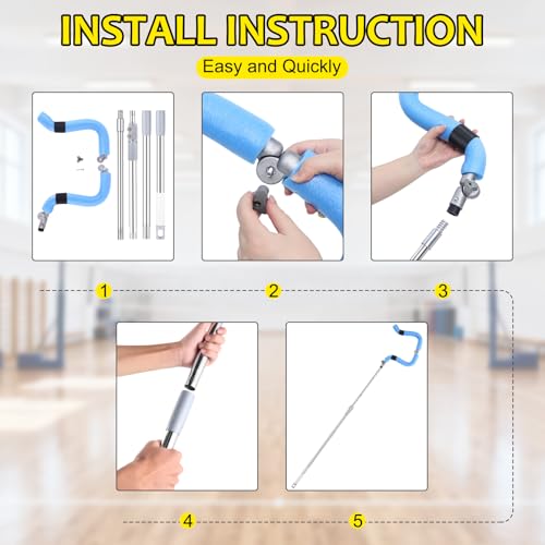 Cagaloi Volleyball Training System, Retractable Height 63-78 Inch, Spike Trainer with Hook - Lightweight for Serving, Spiking & Jump Practice, Real Ball Feel for All Skill Levels - (No Ball Included)