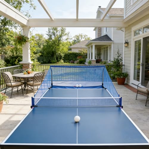 TNZMART Portable Ping Pong Net with Ball Picker Upper for Any Table Tennis Table Self Collection Clamps Easy Setup Set for Adults Beginners Home Indoor Outdoor Training