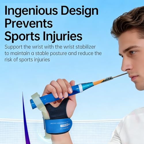 Professional Badminton Wrist Stabilizer Wrist Trainer Skill Enhancer Stabilization Device for Accurate Swing Training - color: Left Hand Blue