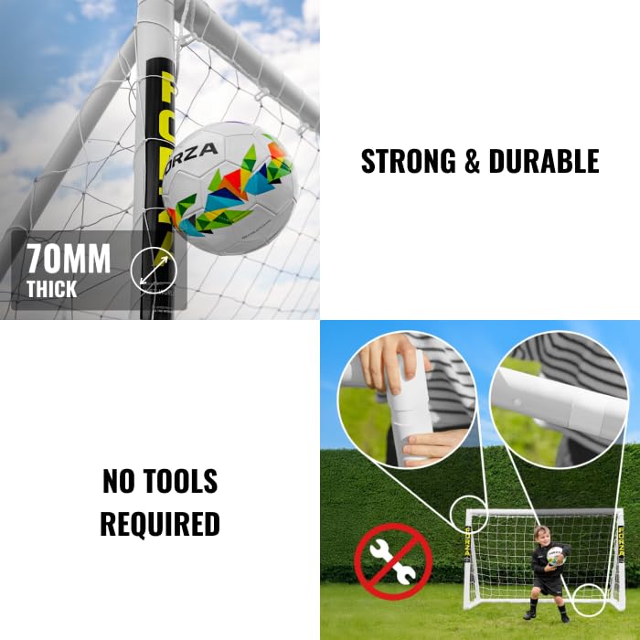 FORZA 8 x 4ft Kids Soccer Goal - The World’s #1 Backyard Goals! | 100% UK-Made, 3 Min Setup, Unbreakable Goalpost + Target & Ball Bundle - Buy FORZA, Play Forever! - style: 4. Goal and Target Net