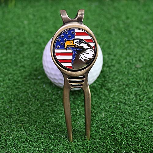 Myartte Golf Metal Divot Repair Tool with 24.5 mm Ball Marker - color: Bronze