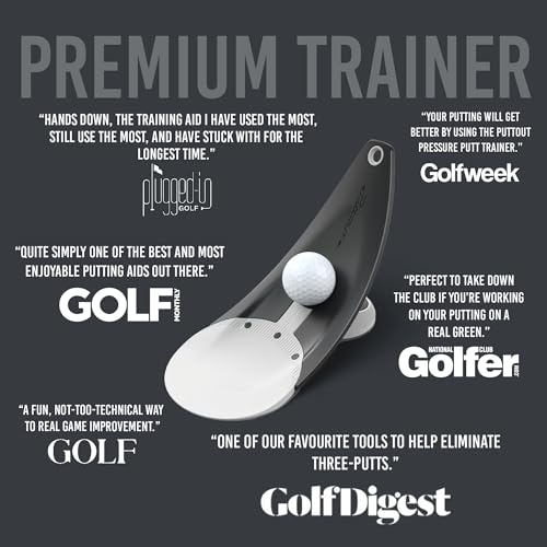 PuttOUT Premium Pressure Putt Trainer - Perfect Your Golf Putting - color: Stone
