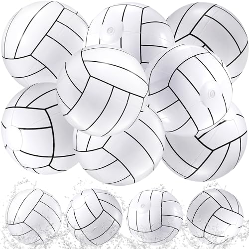 Sosation 8 Pcs Inflatable Sports Balls 16 Inch Inflatable Beach Ball Blow up Sports Party Decorations Swimming Pool Summer Pool Toys for Indoor Outdoor Beach (Volleyball) - style: Volleyball