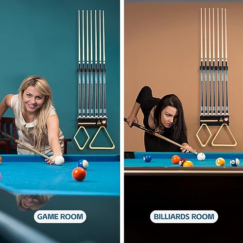 Pool Stick Holder Wall Mount, Solid Wood Billiards Cue Rack for 7 Sticks, Claw Wall Mount for Billiards Decor, Accessories, Black - style: WALL MOUNT