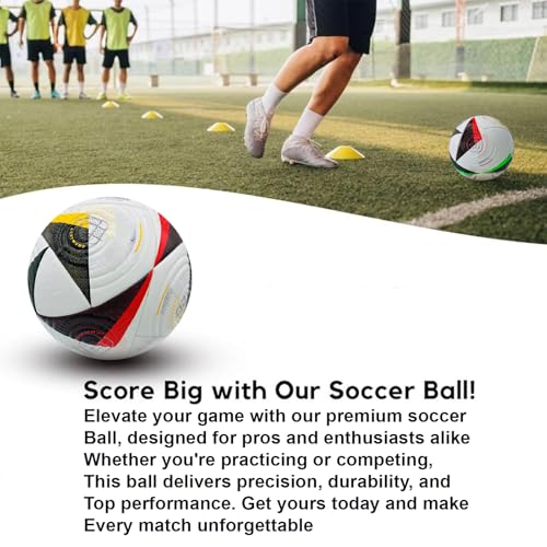 Euro Cup Soccer Ball Size 5 – Soft Cover, Perfect for Training & Play, for Soccer Fans & Adults