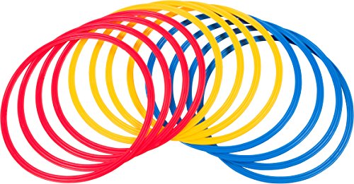 Speed & Agility Training Rings - Set of 12 by Trademark Innovations - color: Blue/Red/Yellow