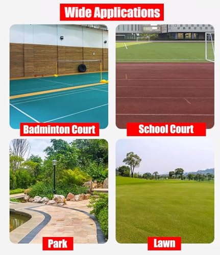 Badminton Net Stand Portable 1.55M Badminton Net Frame Poles, Freestanding Sport Training Equipment for Court/Beach/Driveway, Pu Wheels& Easy to Move