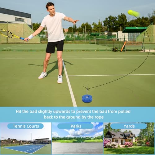 Tennis Trainer Set with 3 Rebound Balls, Tennis Training Equipment with Iron Base, Portable Tennis Training Tool, Tennis Rebounder Kit for Beginners Sport Exercise and Individual Training