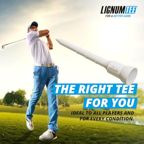 LIGNUM Unbreakable Microwood Golf Tees 50x More Durable/Adjustable Golf Tee/Innovative Wood Fiber and Natural Adhesives/Golf Tee, Golf Tees, Tees Golf, Golf Ball Tees - color: White, size: 1 1/2" (38mm)