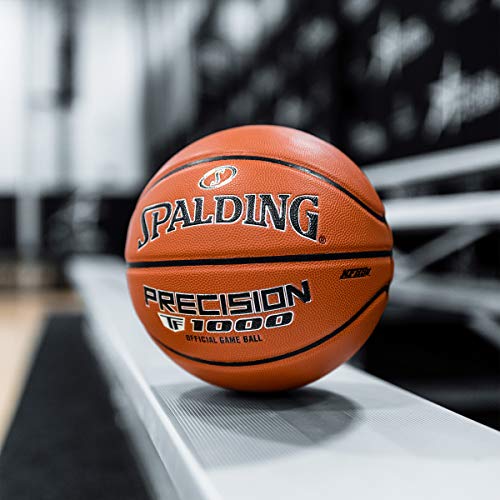 Spalding Precision TF-1000 Indoor Game Basketballs, Dry Grip Microfiber Composite Cushioned Cover, High School Approved