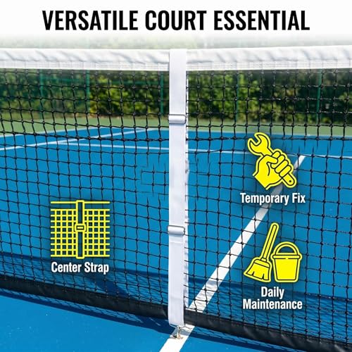 Tennis Net Center Strap Court Equipment Easy to Install Adjustable Net Webbing White for Tennis Nets