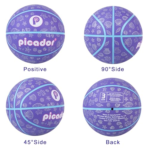 Kids Toddler Youth Size 3/5 Basketball 22/27.5" for Girls Boys Age 3-10 β Mini Small Basketballs Gift for Children Indoor Outdoor Play Training Sports(Deflated,Without Pump)