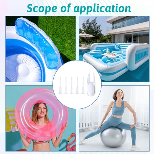 6 Pcs Exercise Ball Plug Replacement Kit Yoga Ball Fitness Exercise Ball Air Stopper Plug Pin Adapter Kit for Exercise Ball Fitness Inflatable Bed Pool