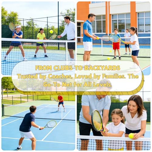 Professional Tennis Net 42ft x 3.5ft Single Layer | Heavy Duty Court Replacement with 6mm Cable & Complete Kit | UV/Waterproof, Value-Priced for Court Builders & Schools