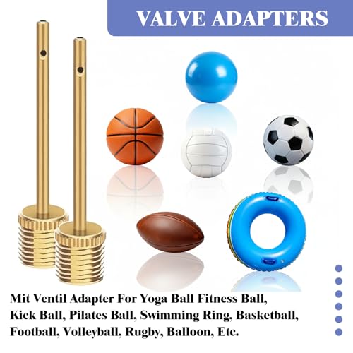 Valve Adaptor Tools, 25PCS Brass Bike Pump Adaptters,Ball Pump Needle, Balloon Inflatable Toys Nozzle Inflator Adapter, Air Pump Accessories for Standard Pump or Air Compressor (25)