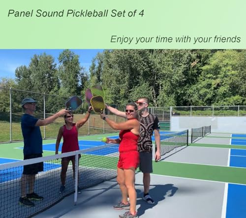 Pickleball Paddles Set of 2 or 4, USAPA Approved Fiberglass Pickleball Racket Set with 4 Outdoor Pickleballs and 1 Carrying Case - color: 4 Pack-4 Colors